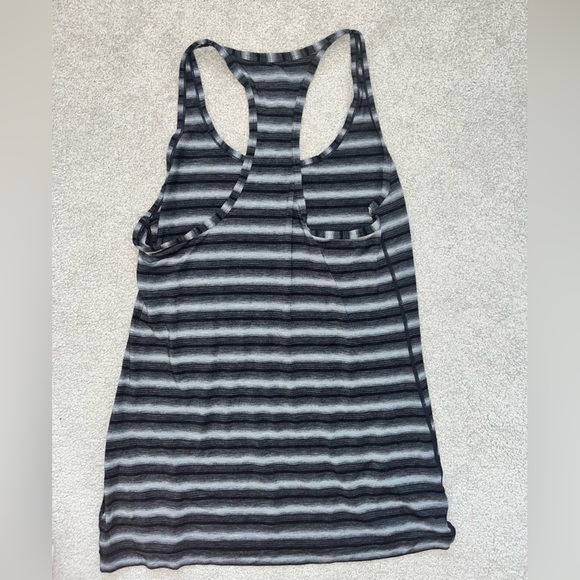 Grey Striped Workout Top - Picture 2 of 3